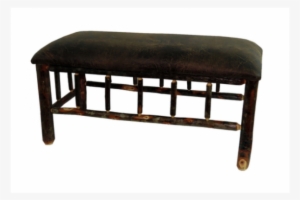 Rustic Hickory Bench With Spindles - Upholstery
