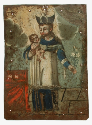 This Colorful Century Mexican Folk Retablo Represents - San Juan Nepomuceno