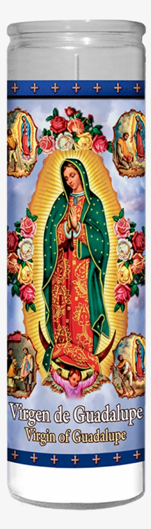 Virgen De Guadalupe Apariciones Picture - St. Jude Candle Company 8" Candle, Virgen De Guadalupe,