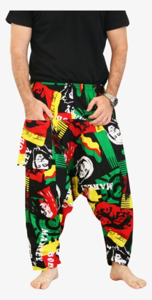 Bob Marley Baggy Festival Pants Black For Men - Roupas Do Bob Marley