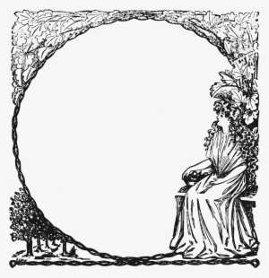 Vintage People Clip Art - Art Nouveau Frame Tree