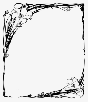 Borders And Frames Easter Lily Tiger Lily Flower Free - Flower Black And White Frames Transparent