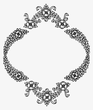 Border Gold Decorative Frame Png - Black Floral Wreath