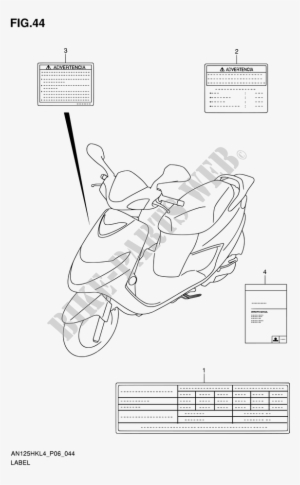 Suzuki Scooter 125 Burgman 2014 An125hk L4 Body/frame - 3vl F514a 00 Yamaha