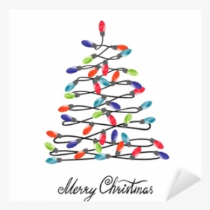 Vinilo Pixerstick Árbol De Navidad Hecho De Bombillas - Christmas Day