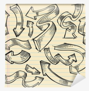 Notebook Doodle Sketch Arrow Design Vector Set Wall - Design