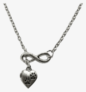 Cat Paw Print Heart Necklace - Cute Black And White Necklaces