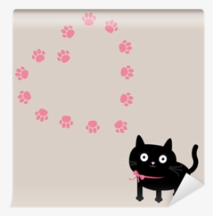 Cat And Paw Print Heart Frame Template