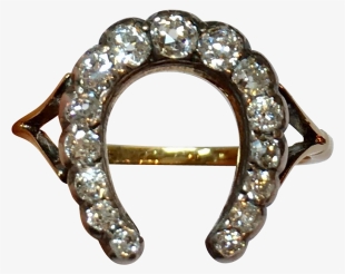 Victorian Diamond And 18k Gold Lucky Horseshoe Ring - Ring