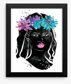 Flower Crown Long Hair - Picture Frame