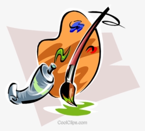 Artist's Palette, Paint Brush And Tube Royalty Free - Paint Brush Clip Art