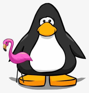 Pink Flamingo On A Player Card - Penguin With A Horn