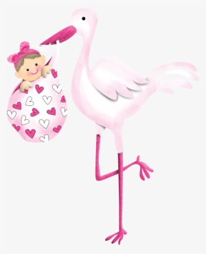 Stork Vector Flamingo Clipart Black And White Library - Baby Girl Stork Clip Art