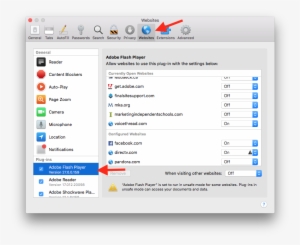 Safari Flash - High Sierra Websites Mac Safari General Settings
