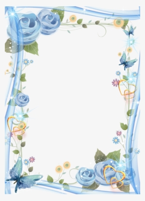 Beautiful Blue Transparent Photo Frame - Border Design For Wedding Invitation