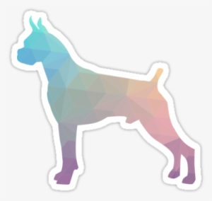 Boxer Dog Colorful Geometric Pattern Silhouette By - Boxer