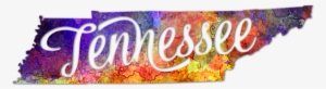 Bleed Area May Not Be Visible - Tennessee Us State In Watercolor Text Cut Out