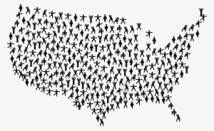 Free Clipart Of A United States Map Of Fitness People - United States Map Stars