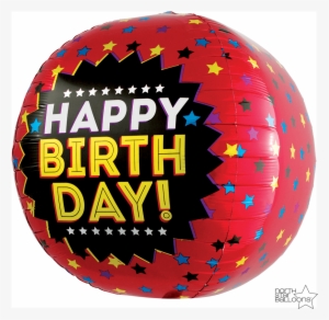 Happy Birthday Red Stars Sphere 17 In*