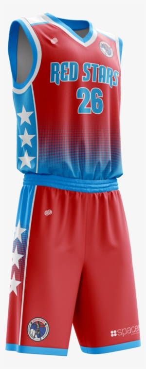 Red Stars Basketball Uniform - Sports Jersey