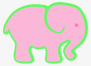 This Free Clipart Png Design Of Pink And Green Elephant