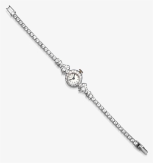 An Art Deco Platinum And Diamond Watch, Circa