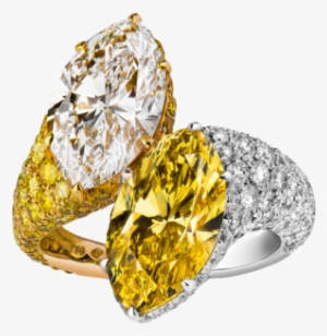 Toi Et Moi Fancy Ring 1 Yellow Diamond Min - Engagement Ring