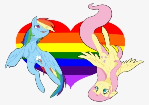 Xenovie, Duo, Female, Flutterdash, Fluttershy, Gay - Cartoon