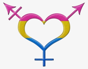 Pansexual Pride Heart Shaped Gender Neutral Symbol - Pan Sexual Symbol
