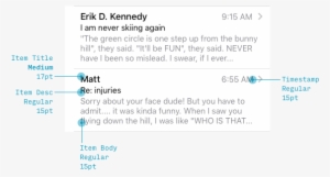 Ios Email List Font Sizes - Iphone