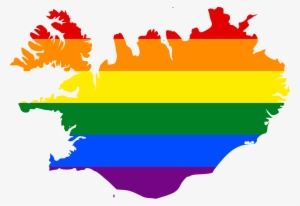 Lgbt Flag Map Of Iceland - Iceland Map Transparent