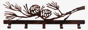 Iron Pine Branch Coat Rack - Iron Pinecone Welcome Sign