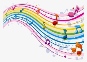 Arco-íris Musical Em Png Vetorizado - Color Music Notes Png