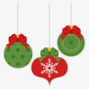 Christmas Ornament Set Scrapbook Cut File Cute Clipart - Hanging Christmas Ornaments Clip Art