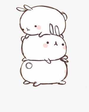 Molang By Bubbleteaandcookies - Kawaii Black And White