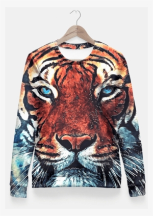 Sadaf Hamid Sweat Shirt Tiger Fitted Waist Sweater - Tiger Spirit Shower Curtain - 71" By 74"