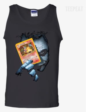 Joker Poke Card Tee Apparel Teepeat - Joker Holding A Charizard Card