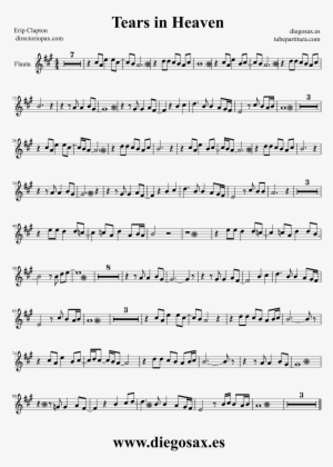 Flute Sheet Music Tears In Heaven Partitura Para Flauta - Tears In Heaven Partitura