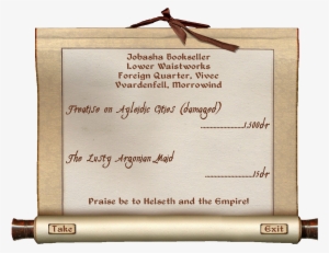 Receipt - Oblivion Note