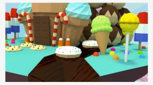 Candyland Was Created As A School Project In Collaboration - 3d Environment Low Poly