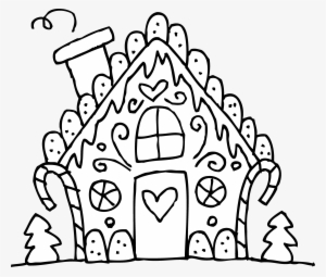 Clipart Gingerbread House - Free Printable Gingerbread Coloring Page