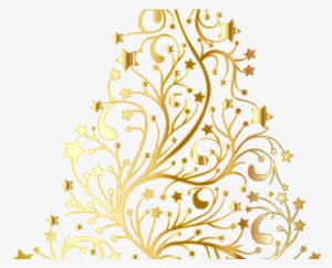 Merry Christmas Clipart Gold - Christmas Tree Png Transparent