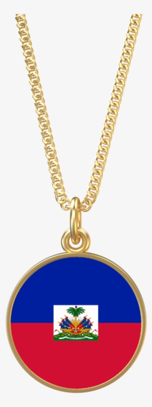 Gold Haitian Flag Necklace - Necklace