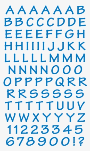 Casual Alphabet, Blue Stickers