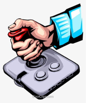 Hand With Joystick Royalty Free Vector Clip Art Illustration - Mão Joystick Png