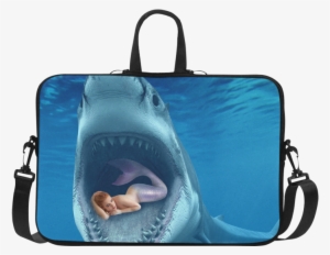 Under Water Sea Ocean Life - Big White Shark Jaws Shower Curtain