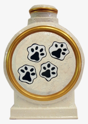 Side View Of Pet Urn Back Of Custom Dog Portrait Urn - Cross