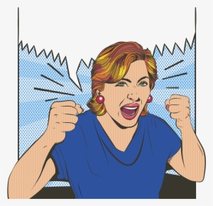 Mad Clipart Angry Lady - Illustration