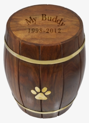 Paw Print Wood Barrel Pet Urn Pet Cremation Wood Urns - Urn