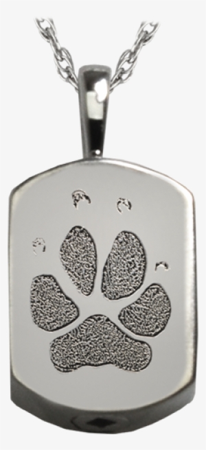 Wholesale Petite Dog Tag Pawprint Jewelry In Silver - Pawprint Oval Sterling Silver Pet Cremation Necklace